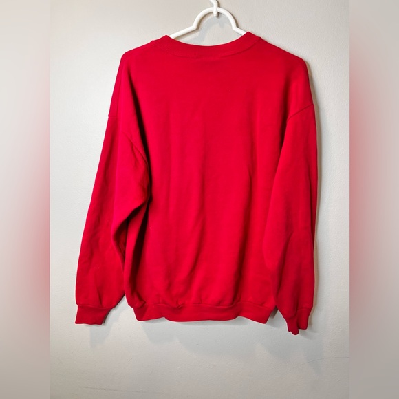 Vintage Lee Noah’s Ark Cotton Blend Red Sweater Women’s Size Large Made in USA - Picture 5 of 5
